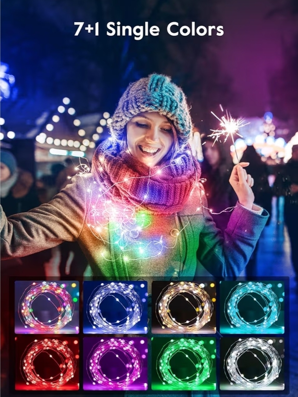 Multicolor LED Fairy String Lights with Remote - Picture 3 of 9